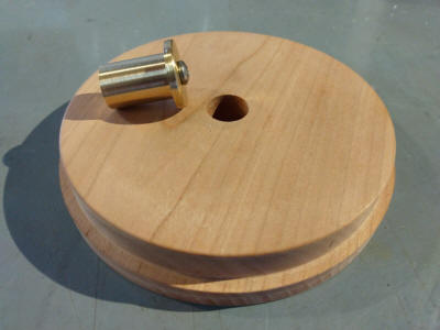 maple top with brass touch sensor insert