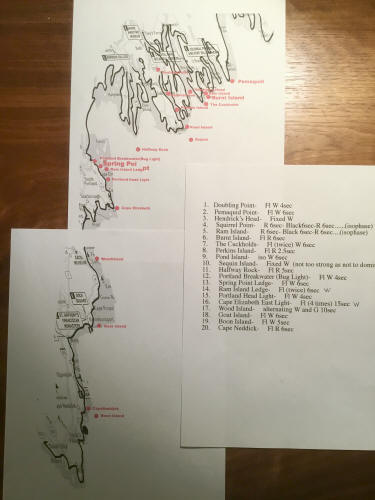 lighthouse map and timing chart