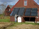 South end of barn with 4 solar collectors