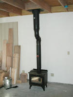 Wood stove and flue