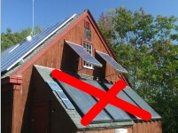 Solar collectors on south end of workshop