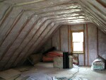 second floor with sprayed in foam insulation