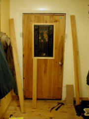 Door with trim removed