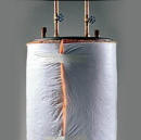 fiberglass blanket wrapped around water heater tank