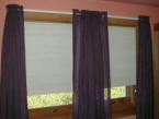 Windows with pleated shades installed