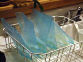 zip lock freezer bags trying on dish rack